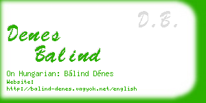 denes balind business card