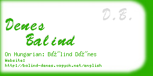 denes balind business card